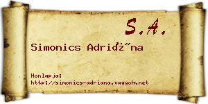 Simonics Adriána névjegykártya